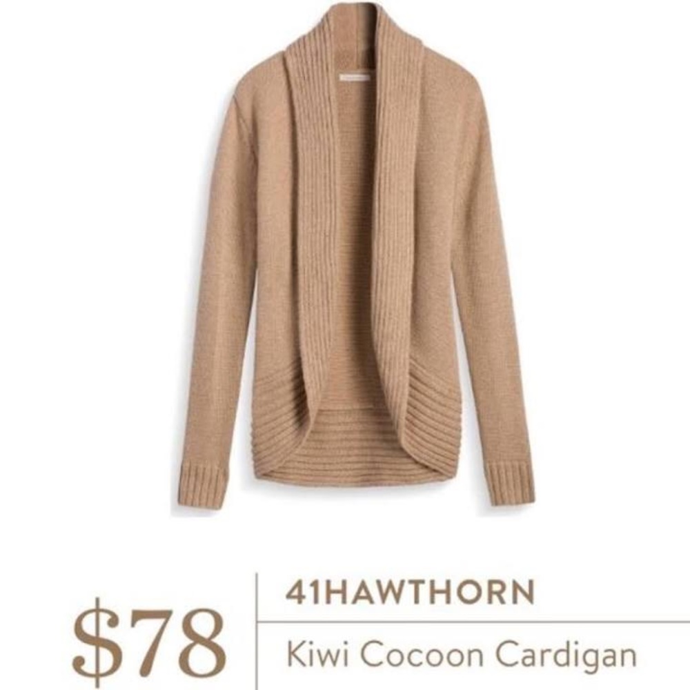 41 Hawthorn Cocoon Cardigan - Tan Shawl Collar